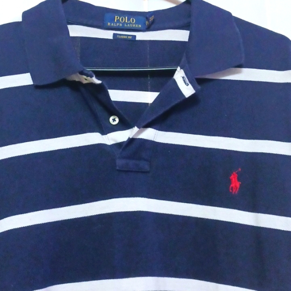 Polo ralph lauren striped polo shirt men's XXL navy